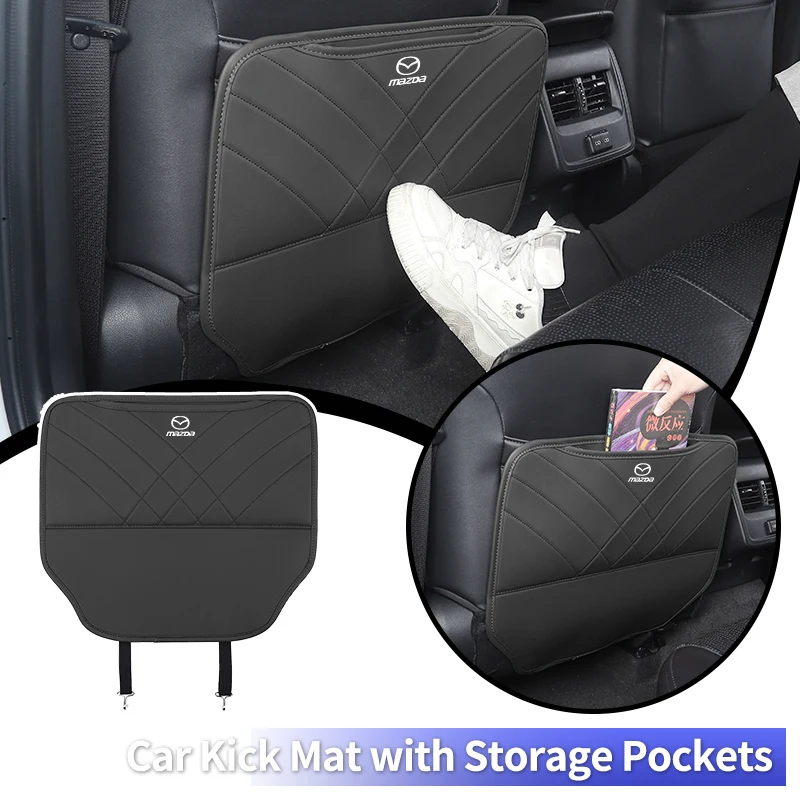 Protector antipatadas para asiento de coche, bolsa de almacenamiento para respaldo de asiento, organizador de herramientas para Mazda 6 3 CX5 5 2 323 CX7 Demio Atenza Axela MX30 CX30 CX3 CX9