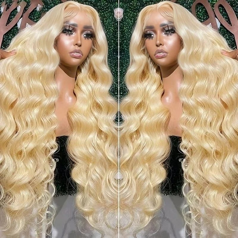 

13x6 HD Transparent 613 Honey Blonde Body Wave Lace Frontal Human Hair Wig 30 40 Inch 13x4 Color Lace Front Wig For Women