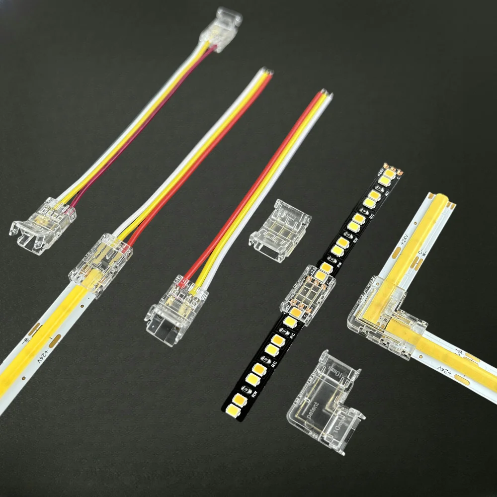 Crystal Buckle 8mm 10mm 3 Pin 3 Way Corner Smd Cob Led Strip Light Connector