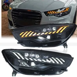 Car Front Lights For Audi A6 LED Headlight 2012 2013 2014 2015 A6L C7 Headlight Modified A7 Styling LED DRL Lights Plug and Play