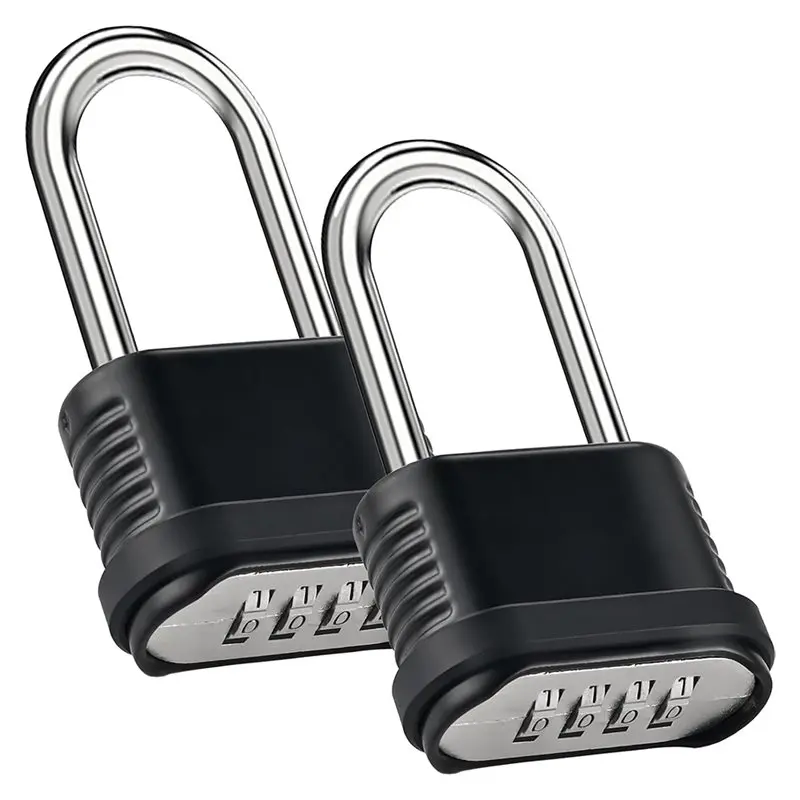 4-Digit Weatherproof Combination Padlock-Heavy Duty Long Security Lock(2Pcs) For Gates, Sheds-AA26