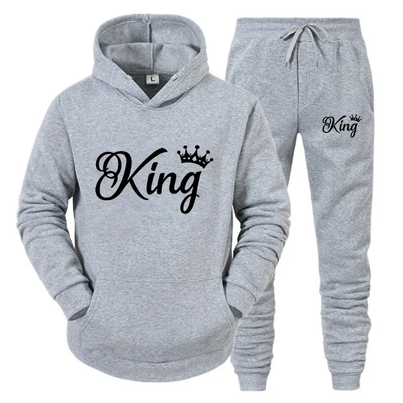 

Sudadera con capucha de manga larga para hombre y mujer, chándal con estampado de Queen y King, estilo Y2k, novedad de 2024