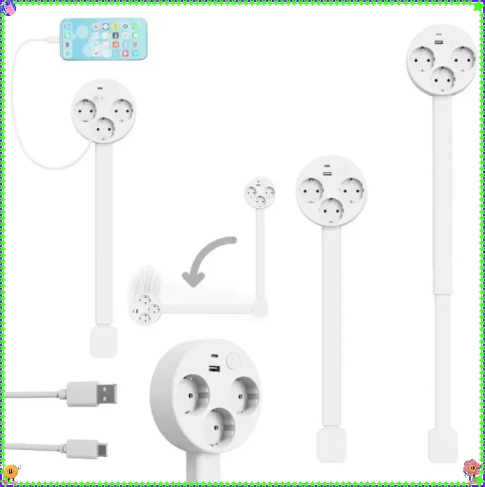 1pc New Electrical Outlet Extender Seat Extender - Power Socket Extender In Three Specification Rotatable Folding Portable Tonfa