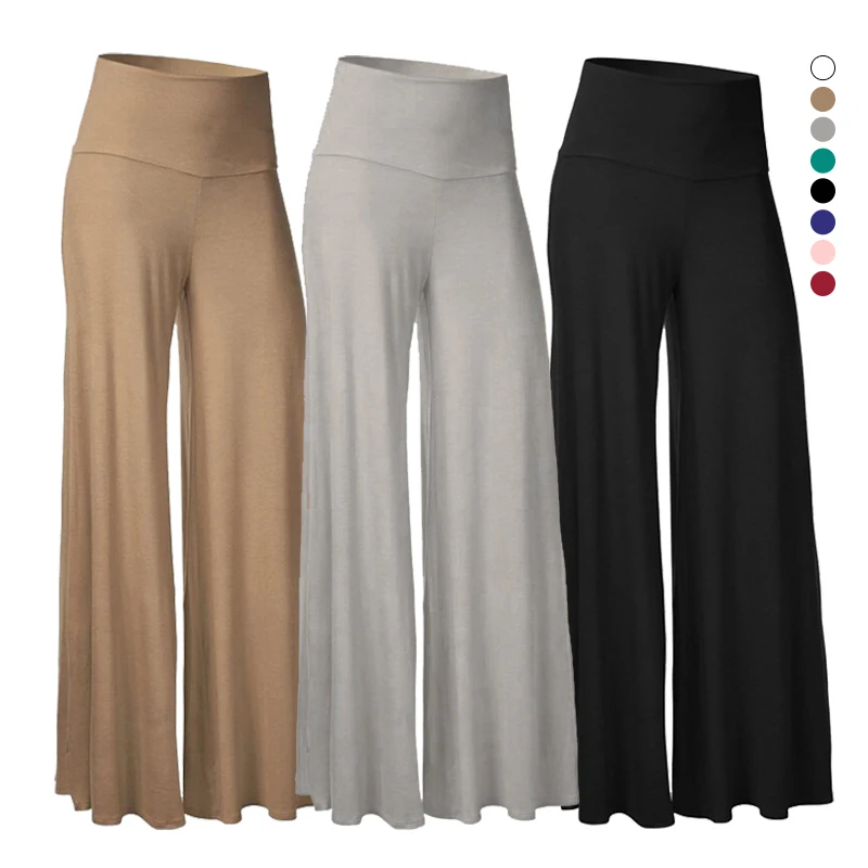 Women's Soft Wide Leg Pants Spring Summer Thin Stretch High Waist Palazzo Pants Korean Casual Pants Loose Oversize Floor Pants