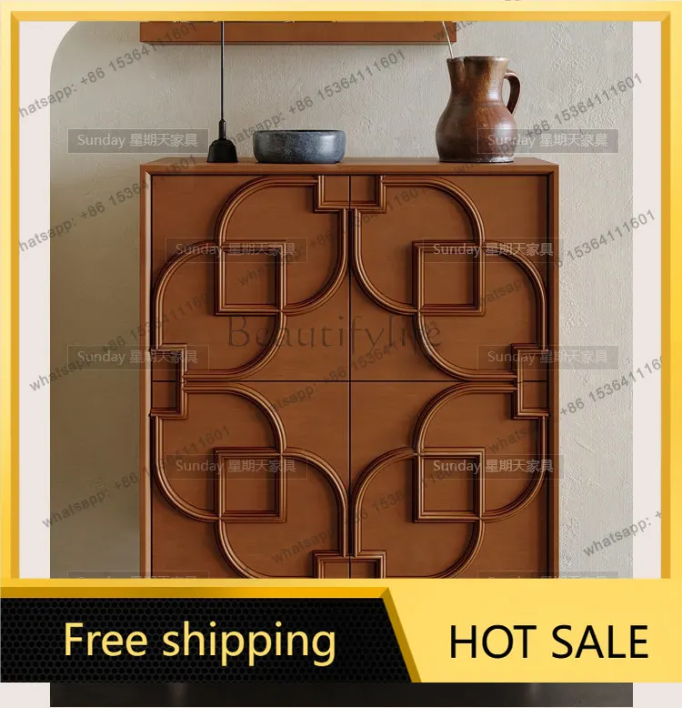 Factory Direct Nordic retro dining side cabinet living room laminate locker can be customized