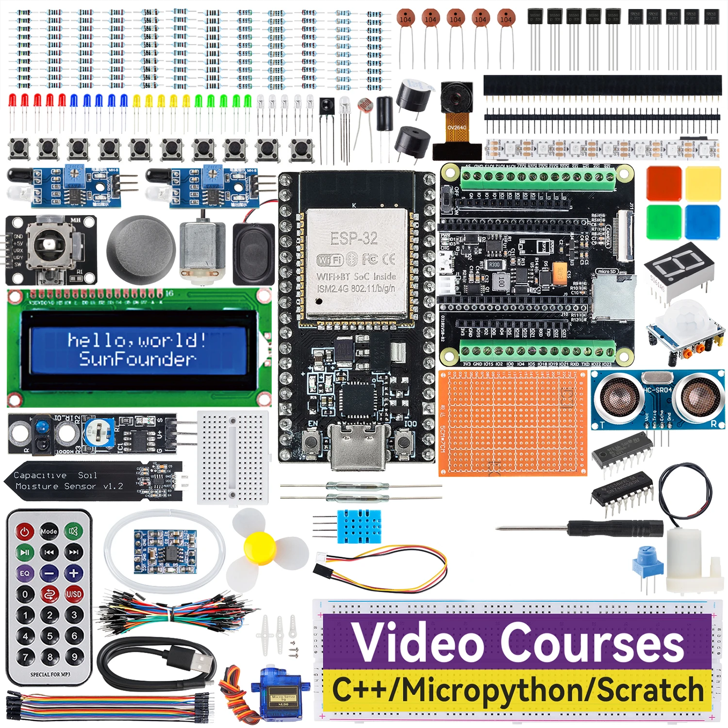 sunfounder-esp32-ultimate-starter-kit-compatiple-with-arduino-python-c-scratch-video-courses-iot-for-beginners-engineers