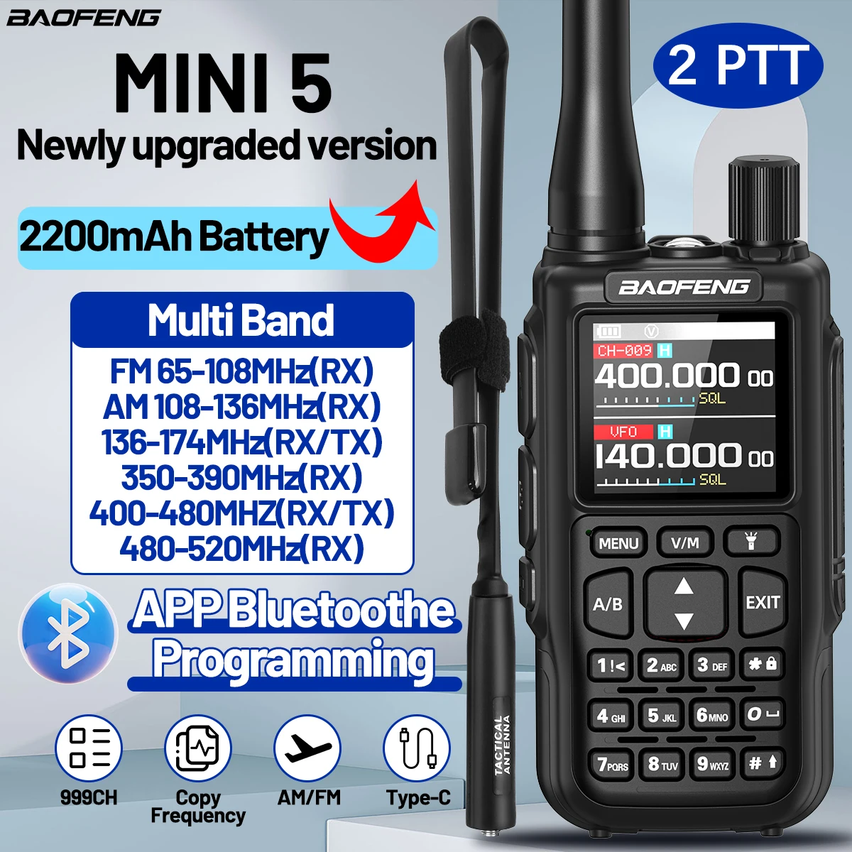 baofeng-mini-5-トランシーバー-新しくアップグレードされた-uv-5r-mini-バージョン-2200mah-バッテリー-bluetooth-プログラミング-マルチバンド-デュアル-ptt-ハムラジオ