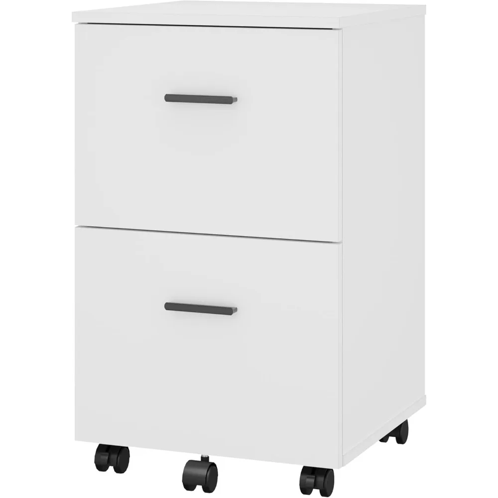 

2 Drawer Mobile File Cabinet, Wood Rolling Filing Cabinet Printer Stand Under Desk Storage Organizer Fits Letter Size File Folde