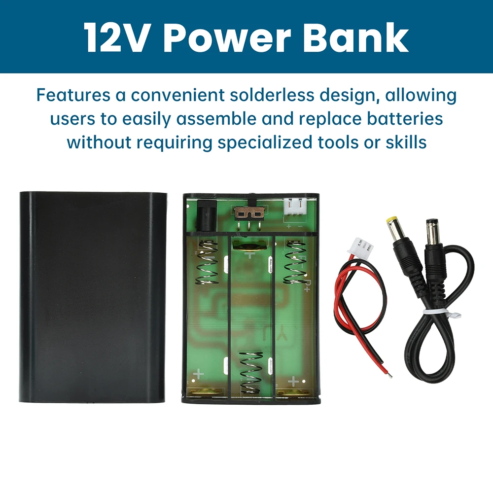 12 فولت صندوق بنك الطاقة المحمول 3x18650 علبة البطارية تصميم قابل للفصل 2.54 مللي متر 3P موصل مع مؤشر مستوى البطارية #3