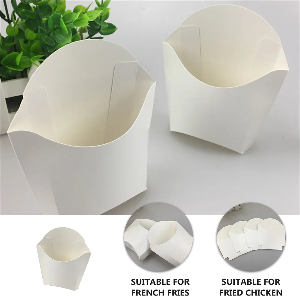 50 Pcs Yogurt French Fries Box Popcorn Containers Paper Fancy Small Snack Holder