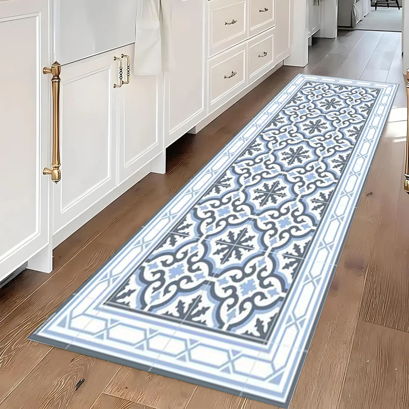 Blue and Grey Geometric Tile P - огляд і ціна Commercial Kitchen Tile
