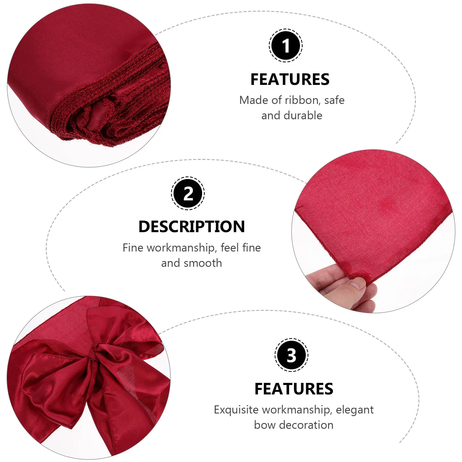 

10Pcs Chair Back Bow Decorations Elegant Satin Sashes for Wedding Party Banquet Chair Ribbon Ties Smooth Shiny Colorful Bows