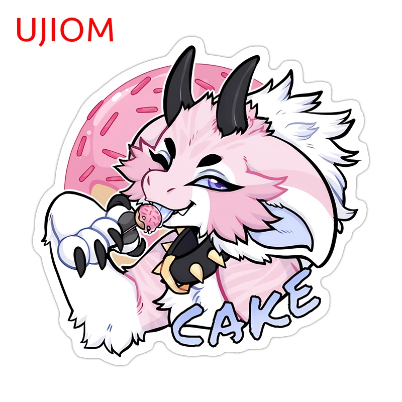 UJIOM Kawaii Furry Eatting Foods Wall Sticker Beautiful Design Artistic Computer Cooler Decal Vinyl Wardrobe Vestibule Decor