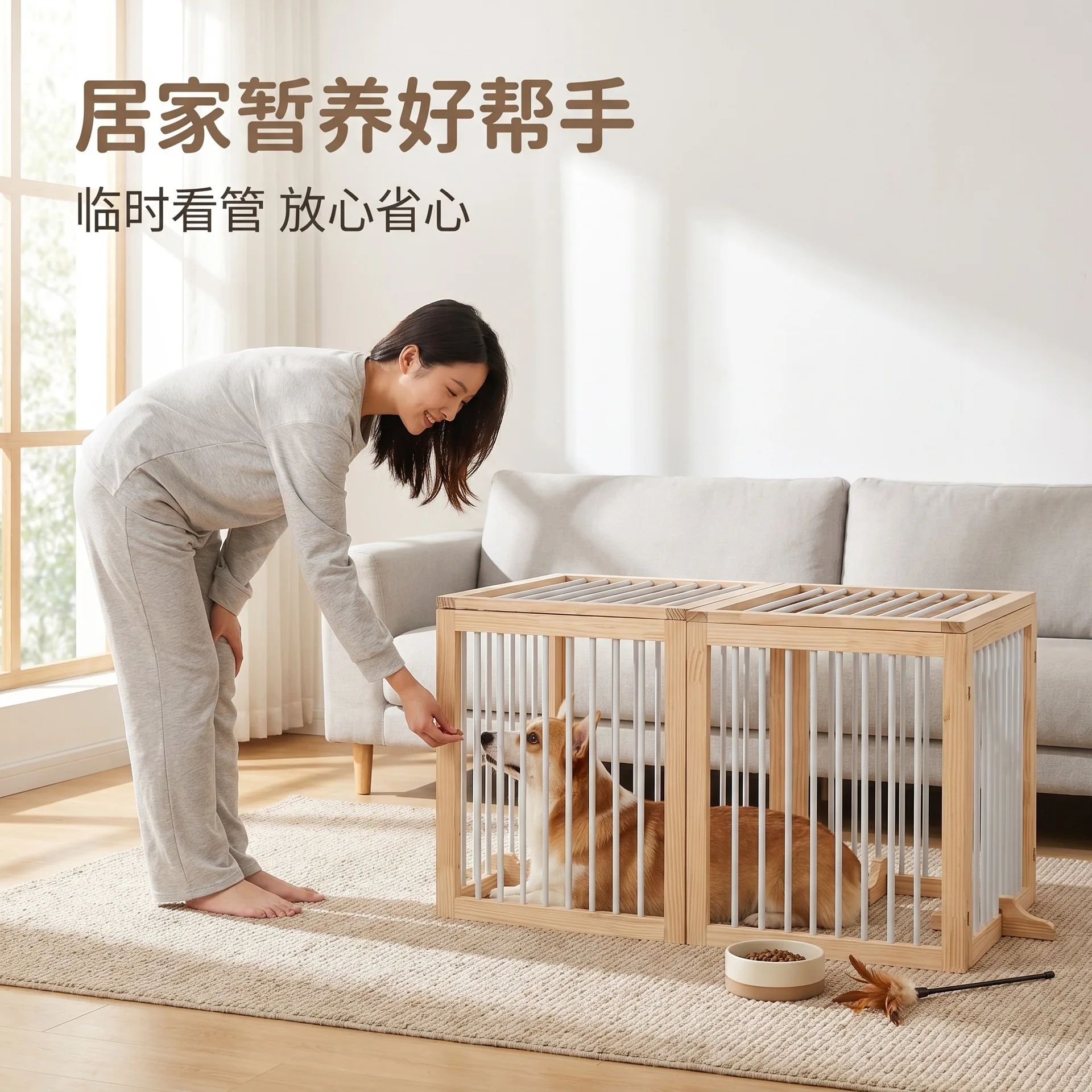 Pet door fence Retractable non-punching indoor dog fence anti-cat door baffle Foldable partition fence guardrail