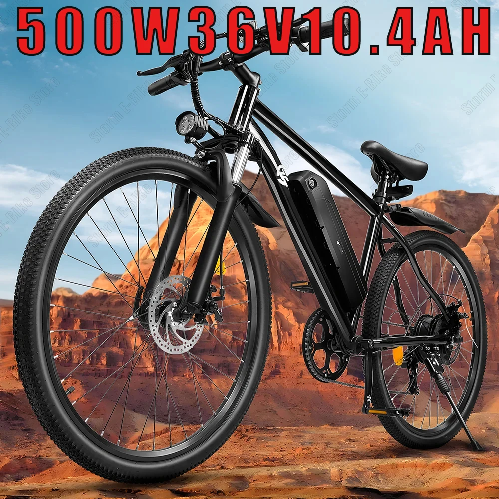 Electric Bicycle 500W Motor 36V10.4AH Battery 27.5-inch thin tire Mountain  Snow Electric BIke urban transportation E- Bicycle