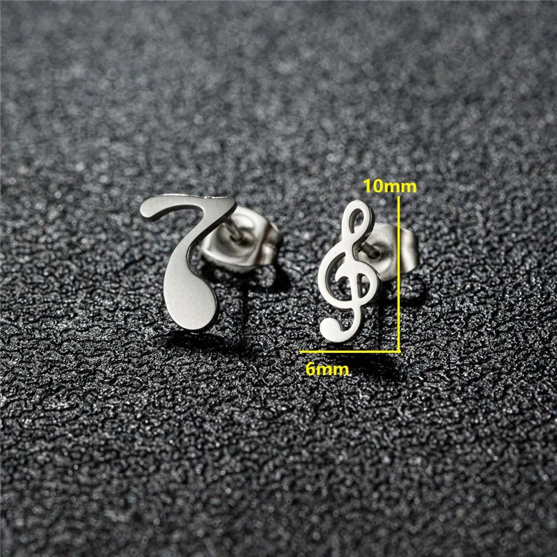 Lovely Stainless Steel Dog Paw Earrings for Women Girls Small Chemistry Atom Earings Star Moon Skull Music Ear Studs Accessories