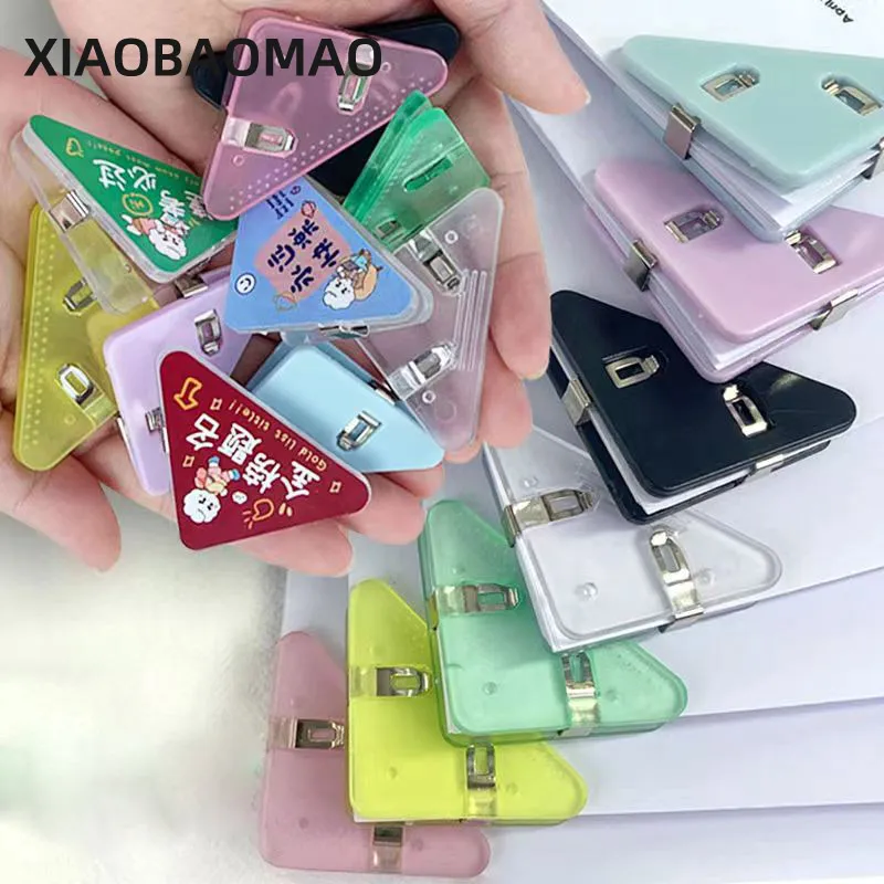 10Pcs/Set Solid Color Triangle Corner Clips Page Holder Paper Clip Office Accessories Photo Clamp School Supplies Stationary