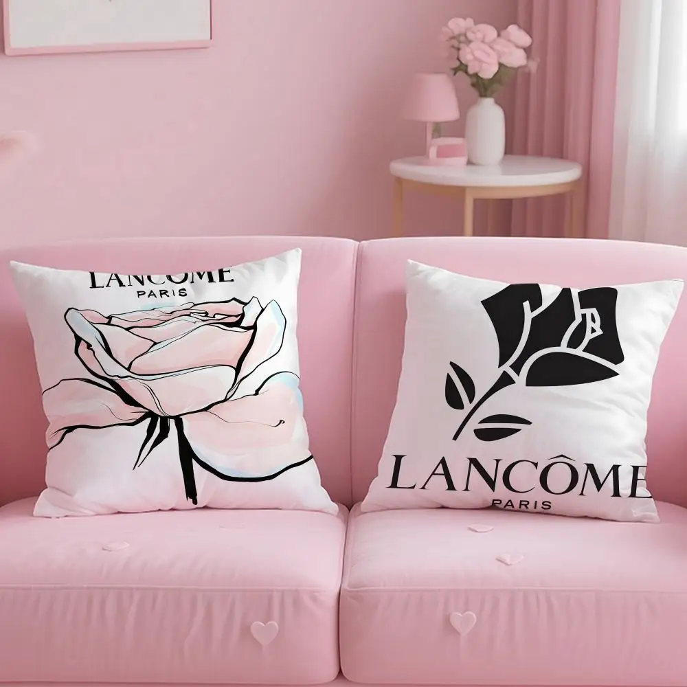 Classic Luxury Brand Lancome Cushion Cover Soft & Easy-Wash Pillow Case – Versatile for Couch, Bed, Travel and Office