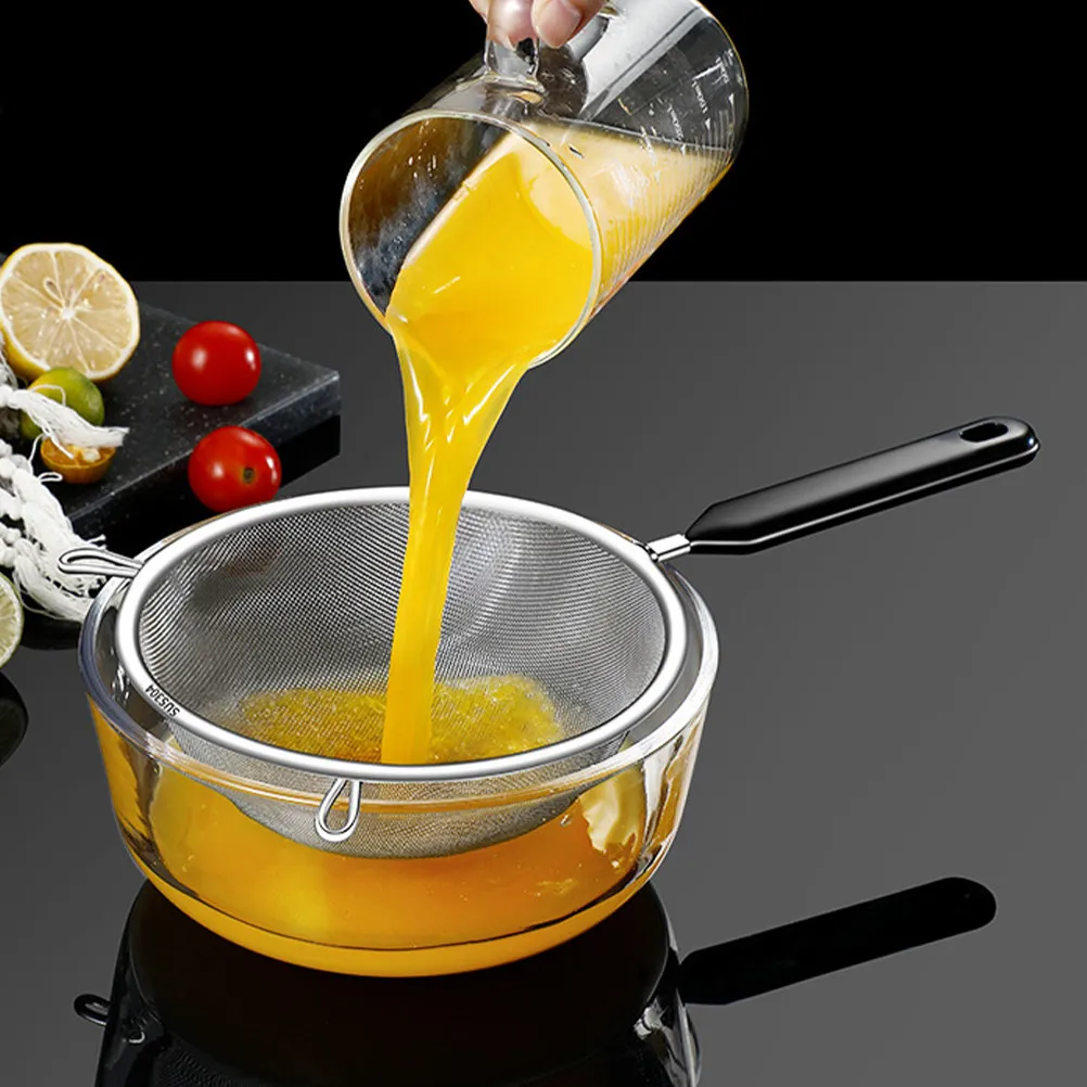 40 Mesh Fine Mesh Stainless Steel Strainer for Oil Filtering Soybean Residue Kitchen Food Strainer with Comfortable Handle