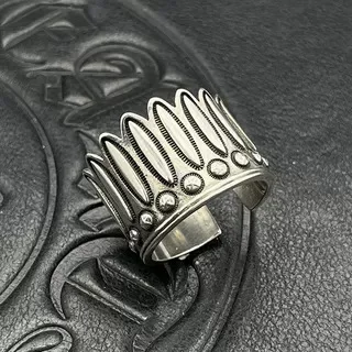 

S925 Sterling Silver Indian Feather Ring Classic Star Men's Medieval Non-Fading Heavy Industry