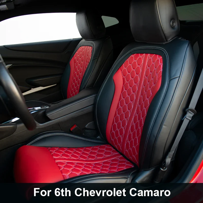 

Custom Fit for Only 2016-2018 6th Camaro Car Seat Cover Full Set High Quality Nappa Leather for Chevrolet Camaro