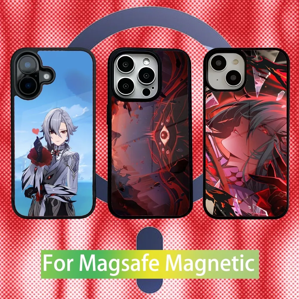 

Arlecchino Genshin Phone Case For iPhone 16,15,14,13,12,11,Pro,Max,Plus,Mini New Magsafe Magnetic Wireless Charging