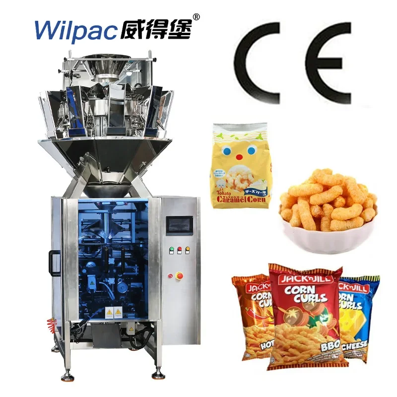 Vertical high speed automatic quantitative particle candy snack food sealing filling packing vffs weighing and packaging machine