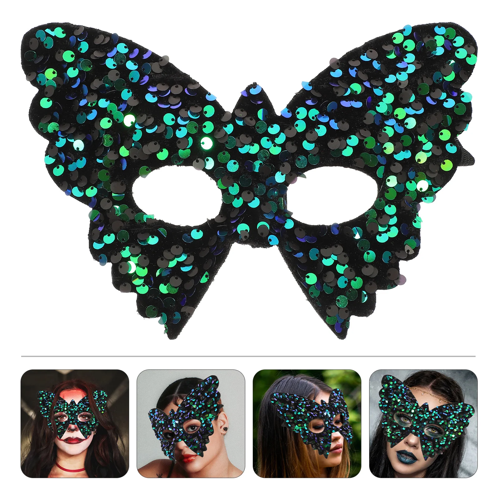 

Sequin Butterfly Mask Costumes Mardi Gras Masks for Women Flame Masquerade Dancing Party Pvc