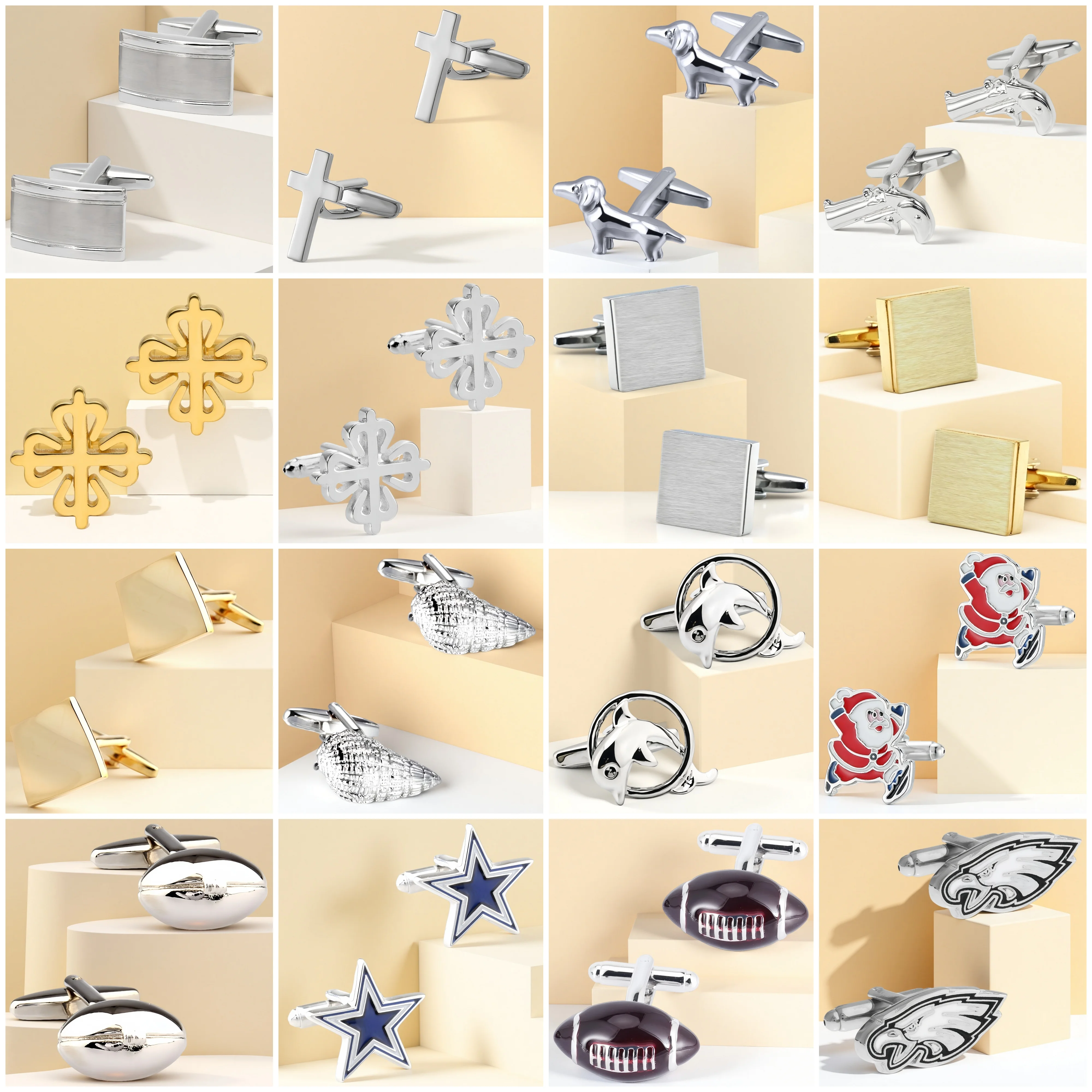 20 Styles Christmas Gift Cufflinks Sea Snail Dolphin Cuff Links 1 Pair