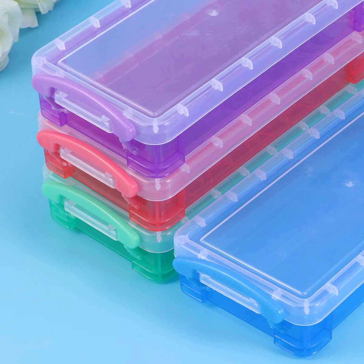 

3 Pcs Plastic Storage Box Sketch Pencil Case Stationery Compartment Multifunctional