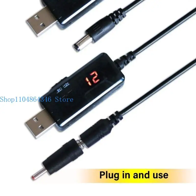 652F USB To DC5.5x2.1mm Power Enhancer Cable Transform 5V Into 9V/12V For Electronic Devices with 5.5x2.1  3.5x1.35 Plugs