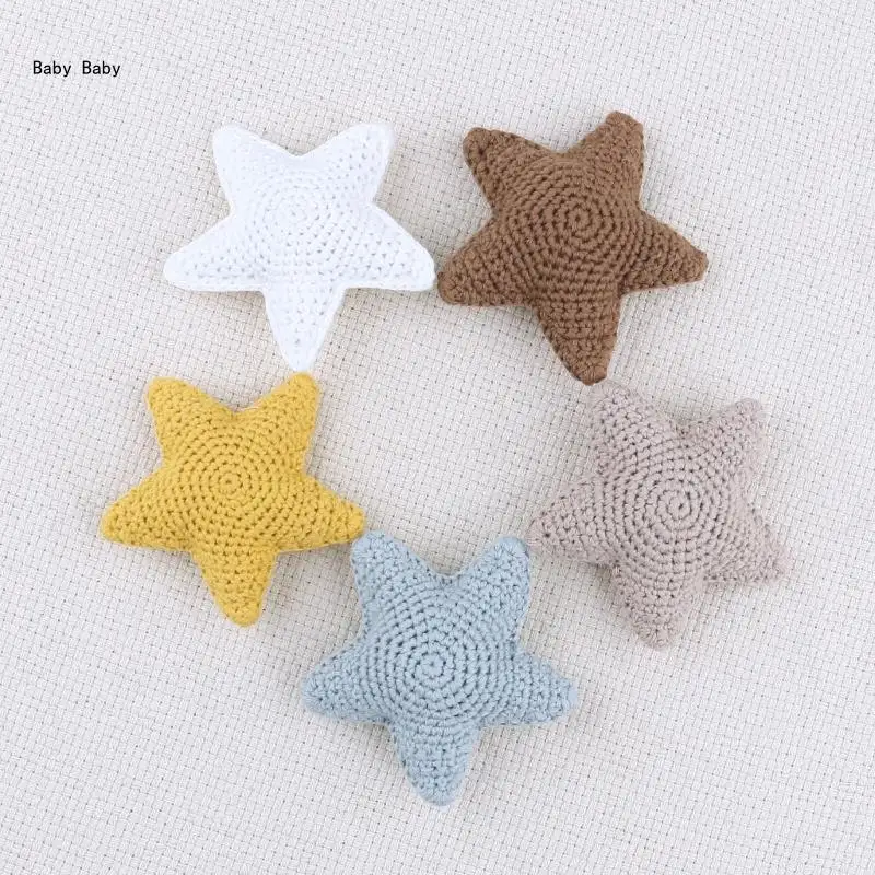 Baby Pacifier Clip Bead Crochet Star Toy DIY Teething Toy Infants Shower Gift Q81A