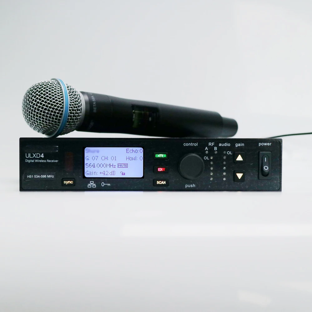 

ULXD24/Beta58 Digital Wireless Microphone System With One ULXD2 BETA 58A Handheld Transmitters Vocal Mic ULXD4 Receiver Set
