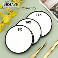 5X/10X/15X Magnifying Mirror Suction Cup Mini Compact Makeup Mirror Hand Travel Small Pocket Round Vanity Mirrors Make Up Tools