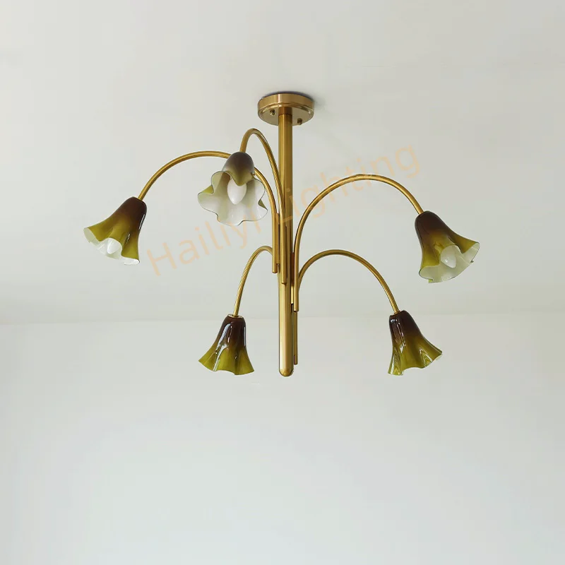 Flora Series French Retro High-End Living Room LED Branch Chandelier Designer Minimalist Dining Room Bedroom Art Flower Light