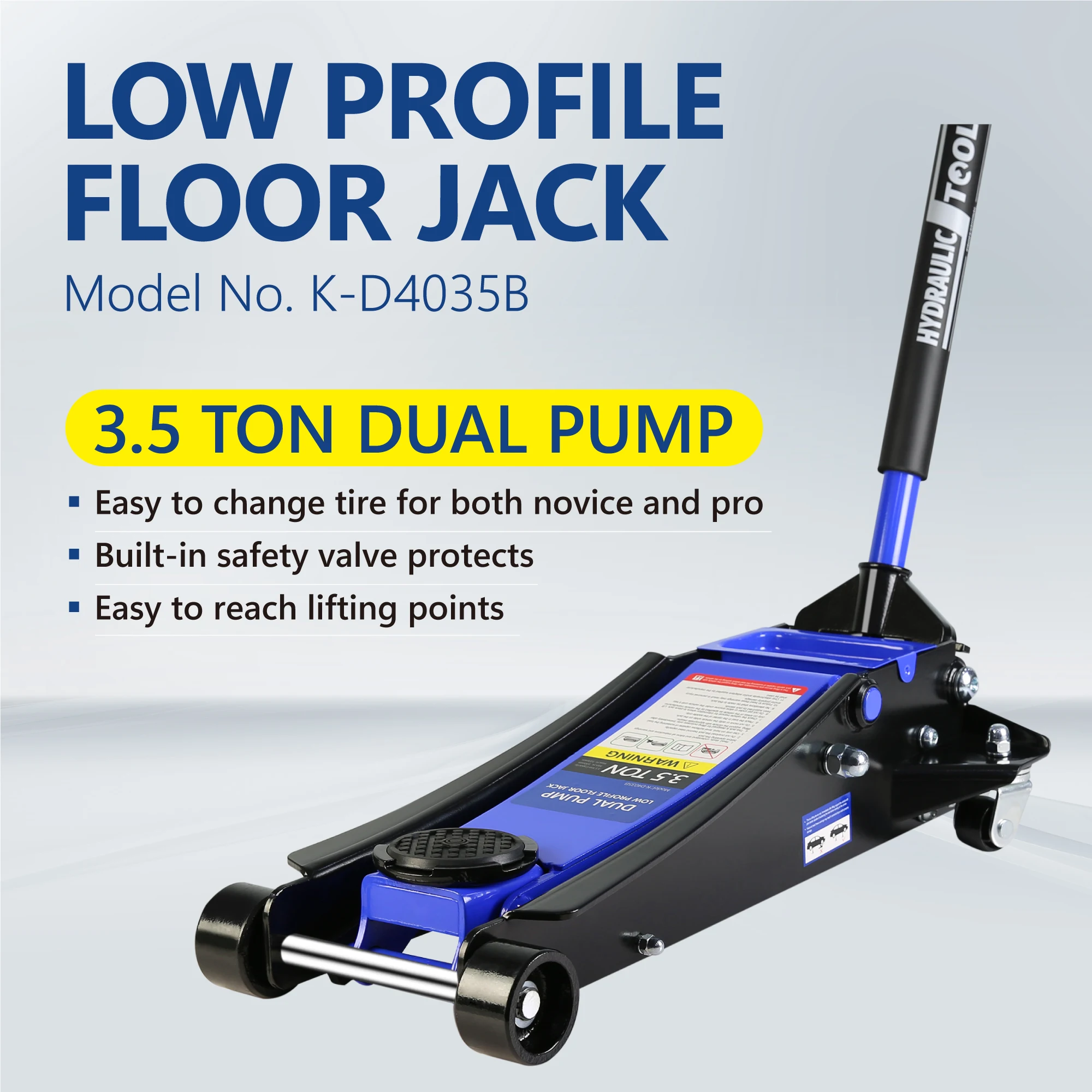 Floor Jack, 3.5 Ton Low Profile Floor Jack, Heavy-Duty Steel Racing Floor Jack With Dual Piston Quick Lift Pump, Floor Jack Lift