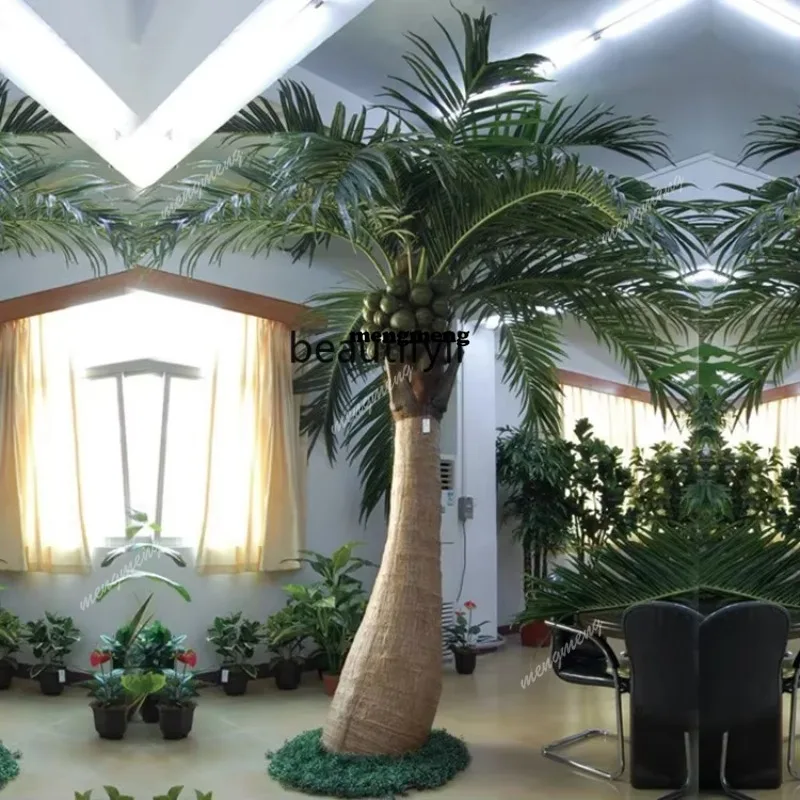 Artificial coconut, decorative outdoor fiberglass fake tree, shopping mall seaweed, tree palm treeX