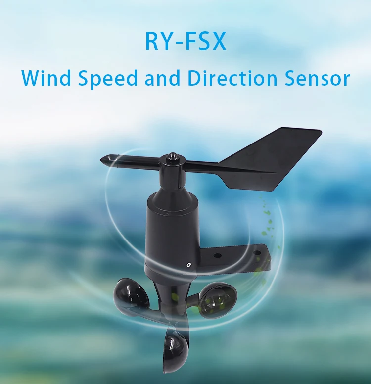 Estación Meteorológica Industrial para exteriores, Sensor de Anemómetro con CE, IP65, Dirección de velocidad del viento, salida Digital a prueba de agua, RY-FSX