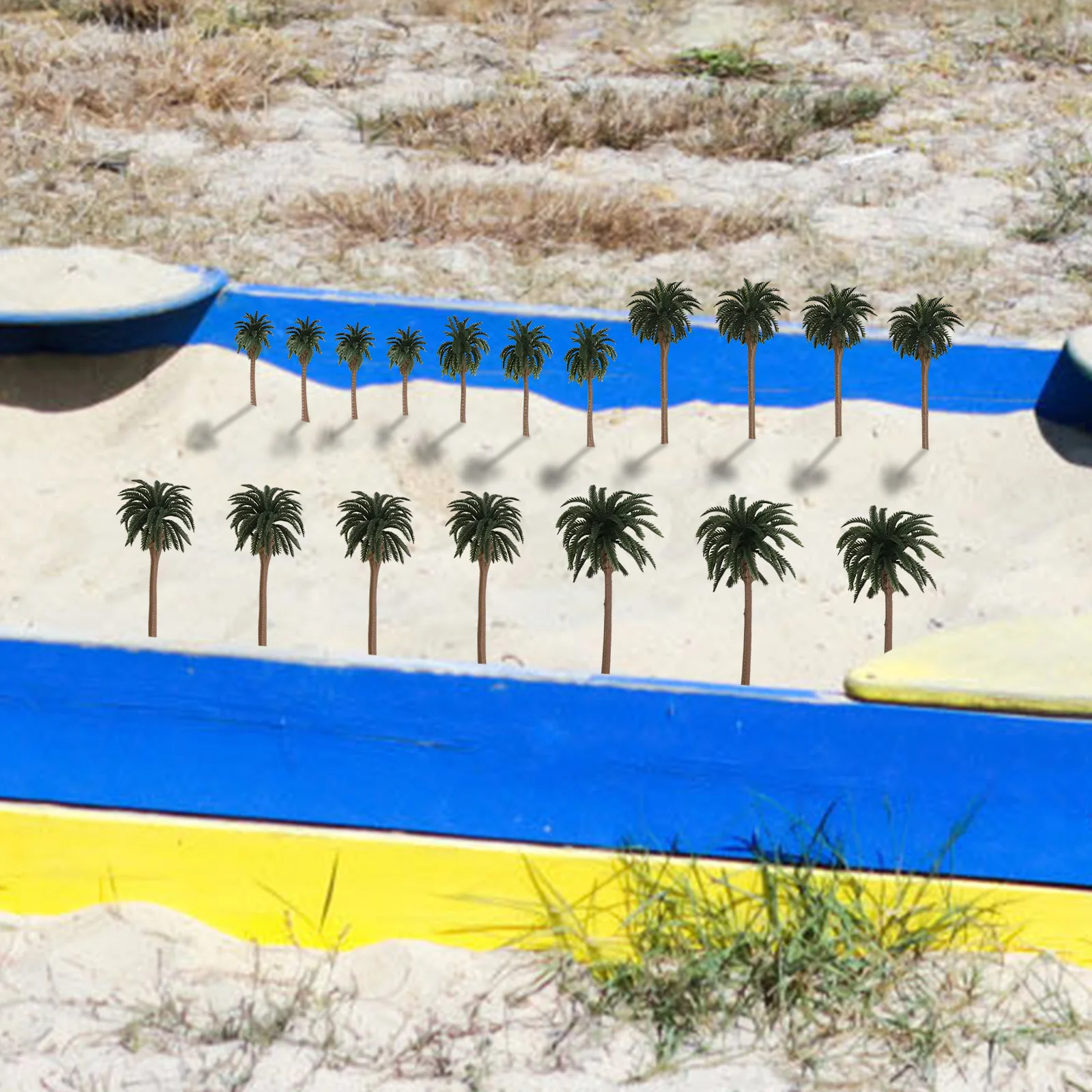 18 pçs mini palmeira modelo conjunto para decoração de bolo projetos de paisagem diy acessórios sandtable decoração modelo arquitetônico