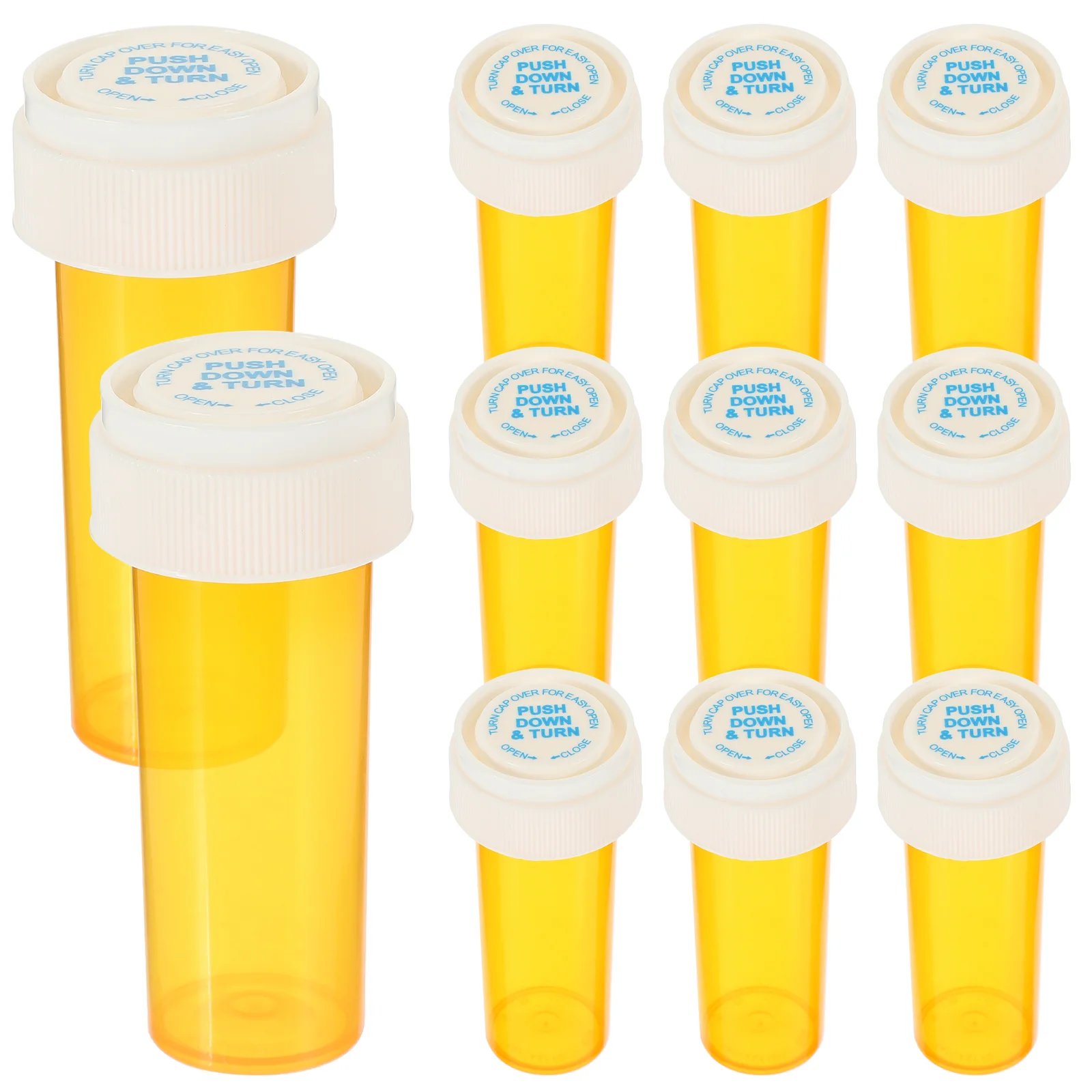 

12 Pcs Transparent Travel Pill Medicine Bottle Portable Organizer Accessory Small Pp Carrier Yellow