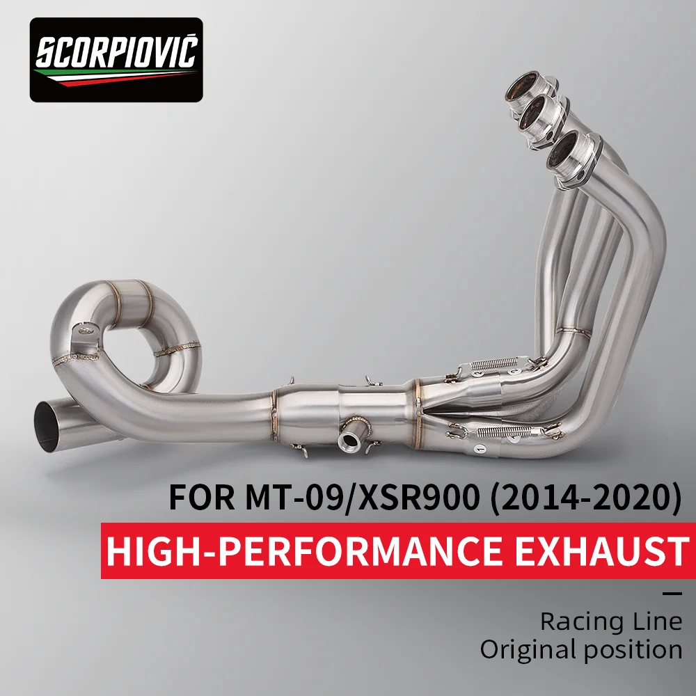 

Connect 51mm Exhaust muffler Motorcycle Exhaust System Escape Slip On 51mm Front Pipe For Mt09 Fz09 Xsr900
