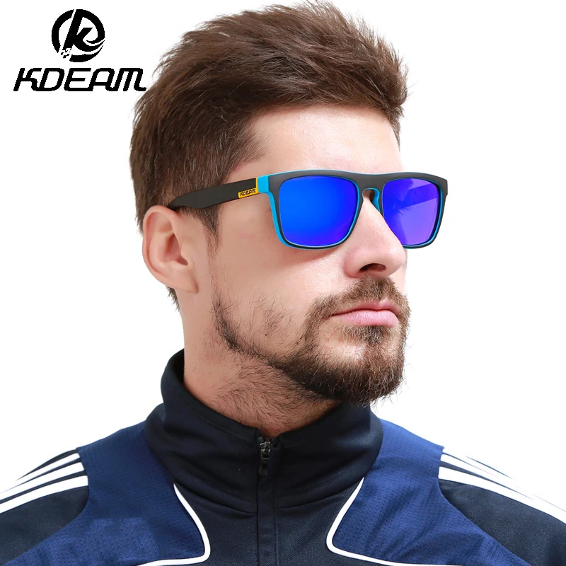 

KDEAM Polarized Sunglasses Men Classic Square Sports and Leisure Sun Glasses Unisex Outdoor Versatile Colorful Dark Glasses