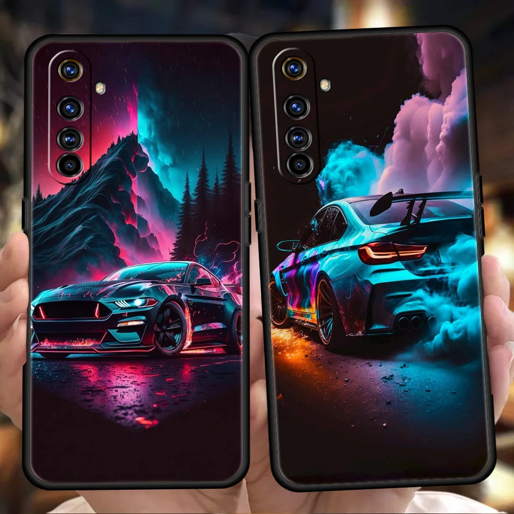 New Sports Car Shape Phone Case for Oppo A12 A74 A76 A16 Find X5 A95 A52 A53 A54 A15 Reno 6 Z 7 Pro A9 2020 5G Silicone Shell