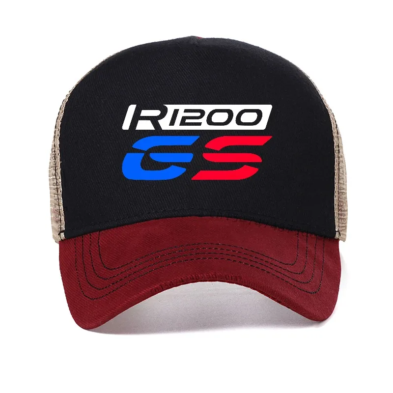 GS World Map Motorcycle Hat Adult Fashion Hats Sun Caps Fishing Hat Breathable Mesh Baseball Caps