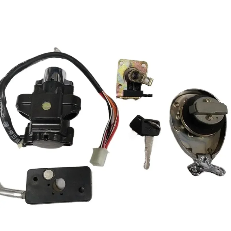 Motorcycle Electric Door Lock Set Compatible with Lifan LF150-11-14 Storm Prince Fuel Tank Cover Seat Cushion Key Ignition
