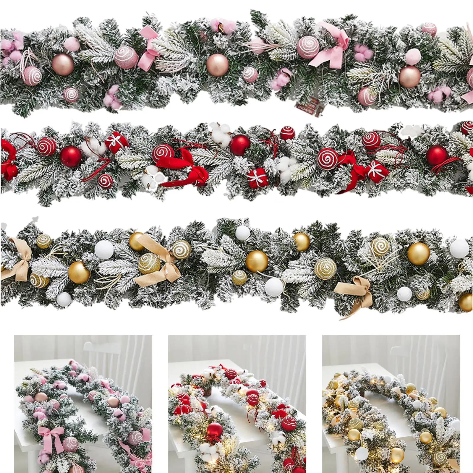 

1,8 м украшение многоразовый искусственный рождественский венок для вечеринки в помещении