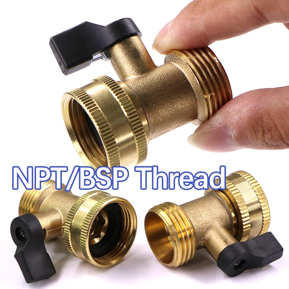 

3/4" Brass Ball Valve Adapter BSP NPT Male to Female Thread for Garden Watering Coupler Joint Connect Repair Shut Off Stop Water