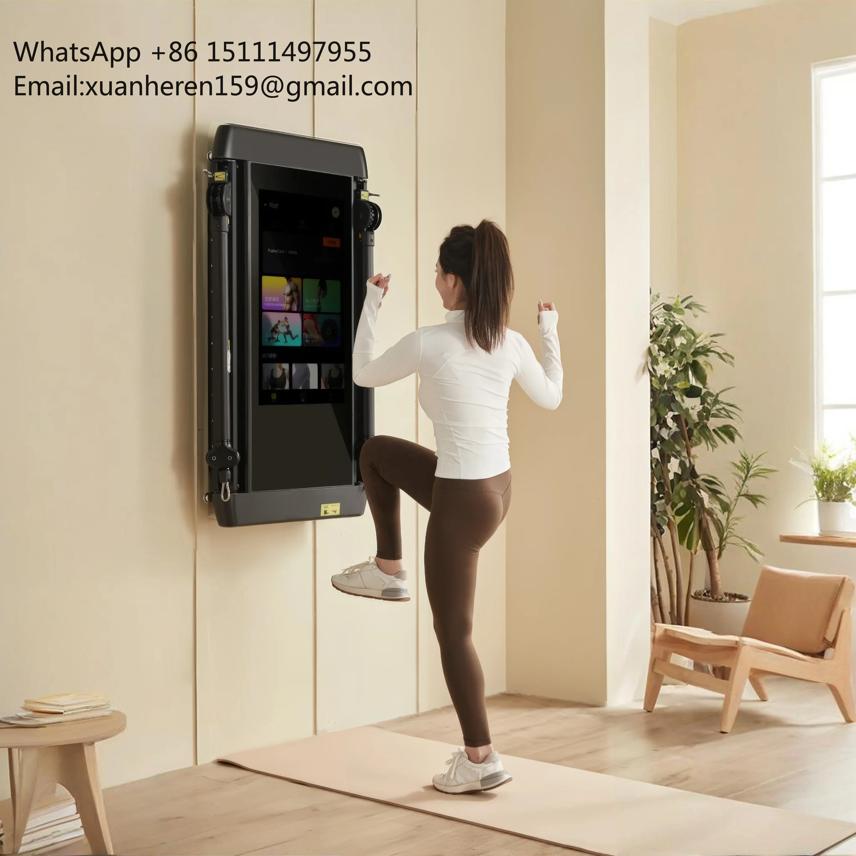 Smart Home Fitness Equipment Interactive AI Workout Mirror Virtual Training Equipment Multi-Function Station Including Echelon