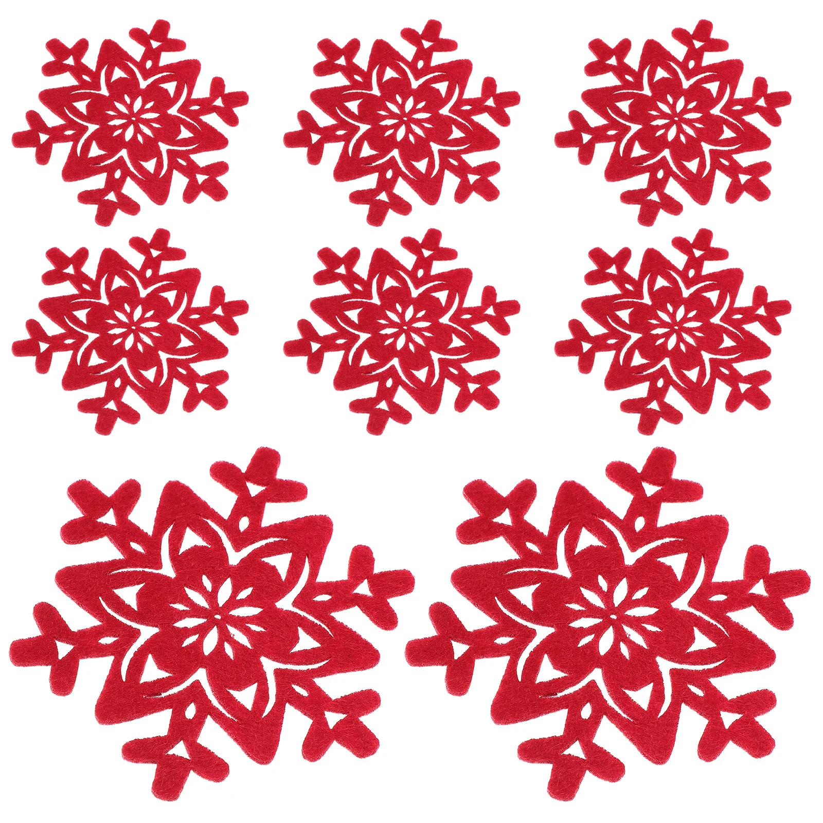 

8 pcs Christmas Felt Coaster Round Cup Mat Non-Skid Heat Insulation Waterproof Table Protector Holiday Gift Home Office Decor