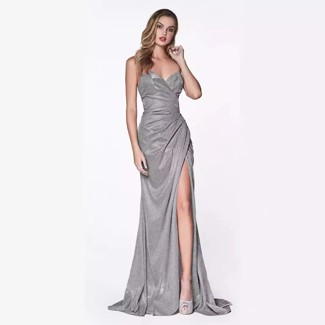 

2025 Fashion Sparkle Strapless Evening Event Elegant Slimming Long Dress Evening Gown